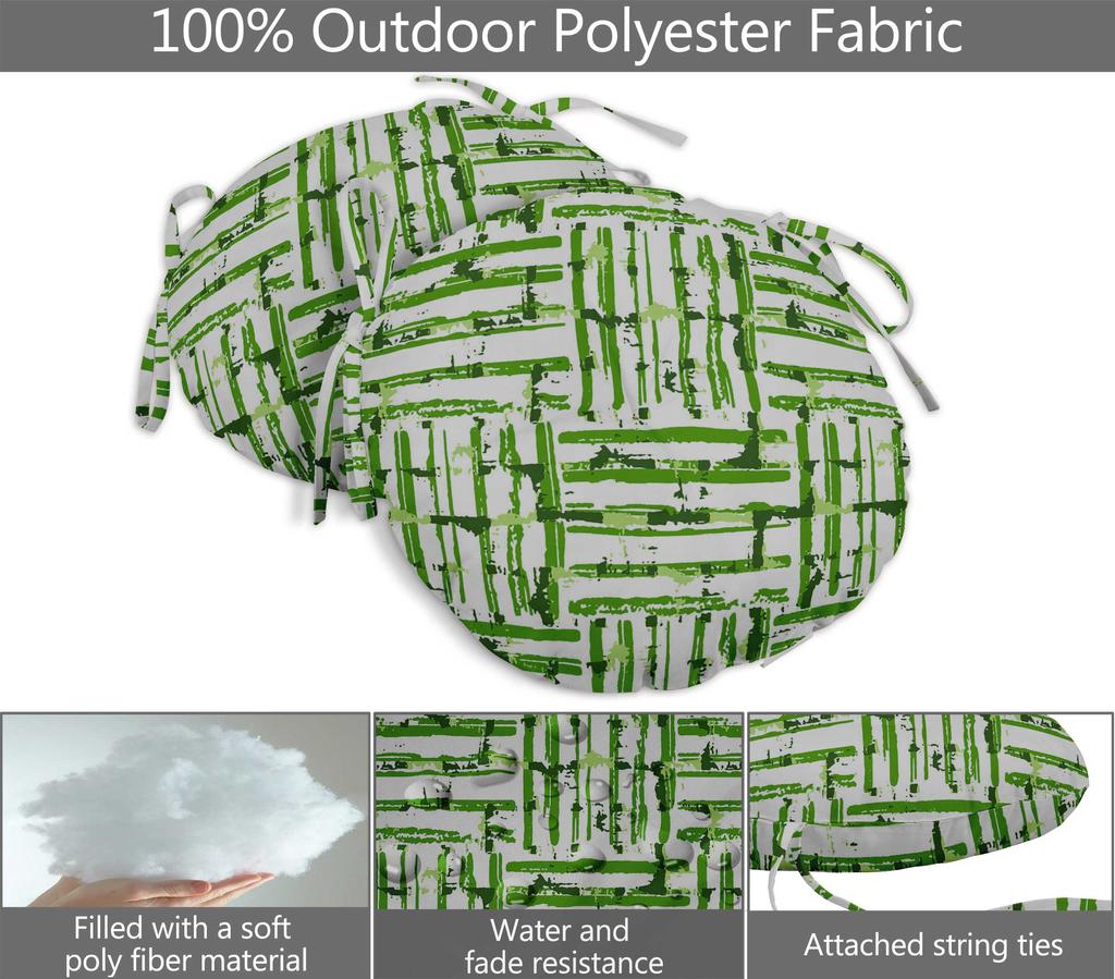 Vargottam Indoor Outdoor Round Bistro Chair Cushions Block Print 15-Inch Bistro Chair Pads Waterproof Seat Chair Cushion For Home
