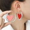 European & American C-Shaped Heart Velvet Stud Earrings for Women – Elegant Korean Style Accessories.