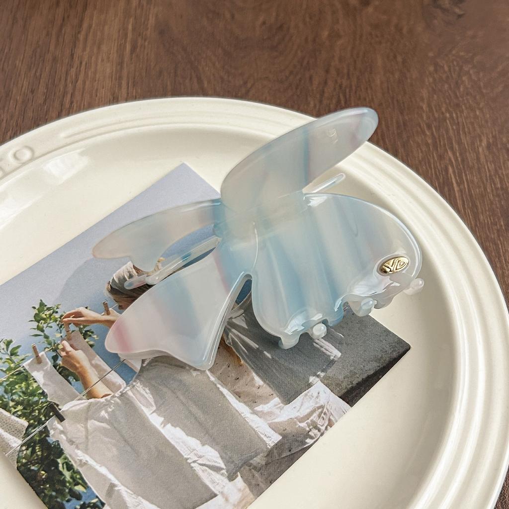 1pc Korean Acetate Butterfly Grab Clip, Sweet Medium Shark Clip Premium Half-tie Hair Pan Balls Hair Clip Hair Ornament