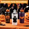Cute Silicone Straw Cover Caps for Halloween Pumpkin Ghost Patterns Straw Toppers Compatible with 30 and 40oz Tumblers Reusable Straws Protectors for