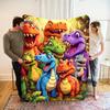 Comfortable Cartoon Cute Little Dinosaur Printed Flannel Blanket Travel Skin Friendly Decorative Blanket Ideal Gift For Children