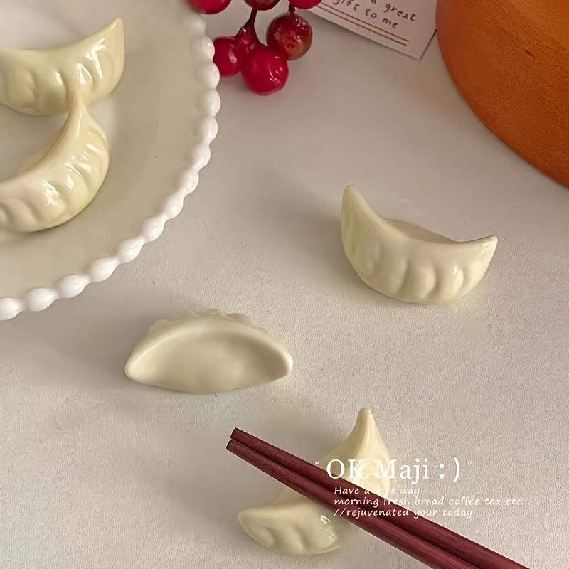 1pcs Ceramic Dumpling Chopstick Rest Cute Dumpling Shape Perfect for Hotel & Restaurant Tableware, Kitchen & Table Decorations, Chopstick Holder