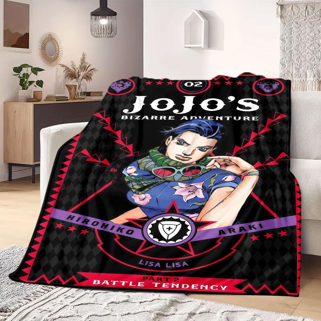 JOJO anime Flannel Blanket Warm,Comfortable,Suitable for Bedrooms,Sofas,Beds,Chairs,Picnics,Travel
