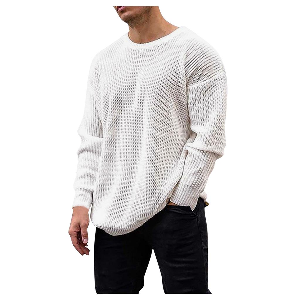 Men  Winter Long Sleeve  Solid Sweater Top Tee Blouse