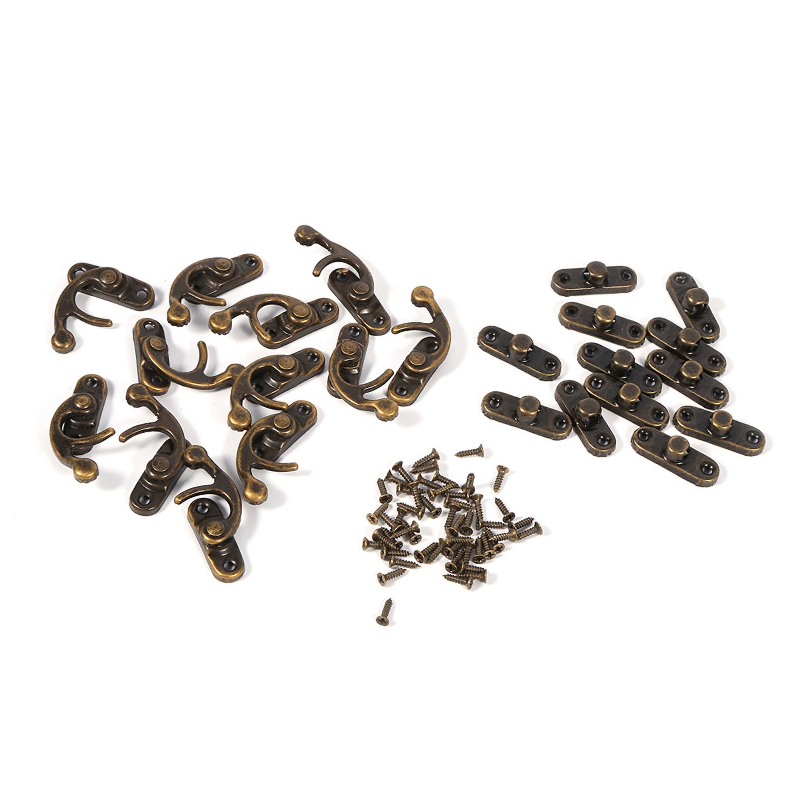 

12X антикварных декоративных ювелирных изделий, подарочных винных деревянных коробок, защелка с крючком и винтами Type 1