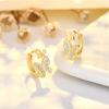 Women Fashion Plated S925 Silver Butterfly Zircon Buckle Earrings For Ladies