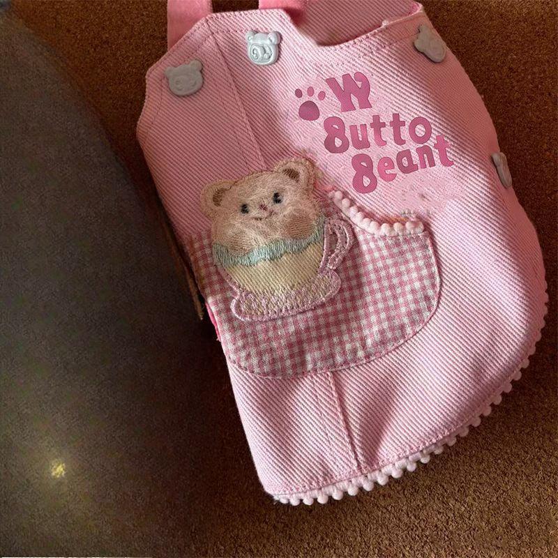 

Юбка на ремешках для питомцев конфетного цвета в ковбойском стиле для кошек, собак, медведей, комплект на ремешках на осень/зиму, одежда для щенков в клетку, платья для собак маленьких собак XL