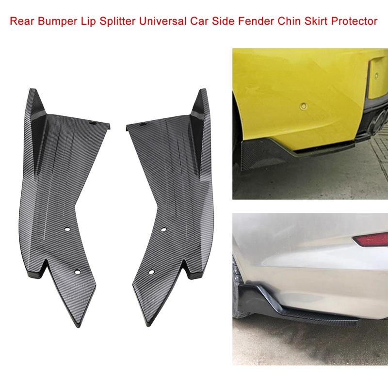 Rear Bumper Lip Splitter Universal Car Side Fender Fins Body Lip Spoiler Chin Skirt Protector 2pcs Rear lip wrap angle splitters