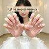 French Cat Eye Polka Dot Rhinestone Press-on Nails – Sparkling Retro Manicure with High-End Feel