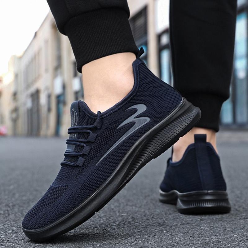 2025 Men's Running Shoes Summer Lightweight Breathable Sports Shoes Simple Solid Color Vulcanized Shoes High Quality Tenis Homem