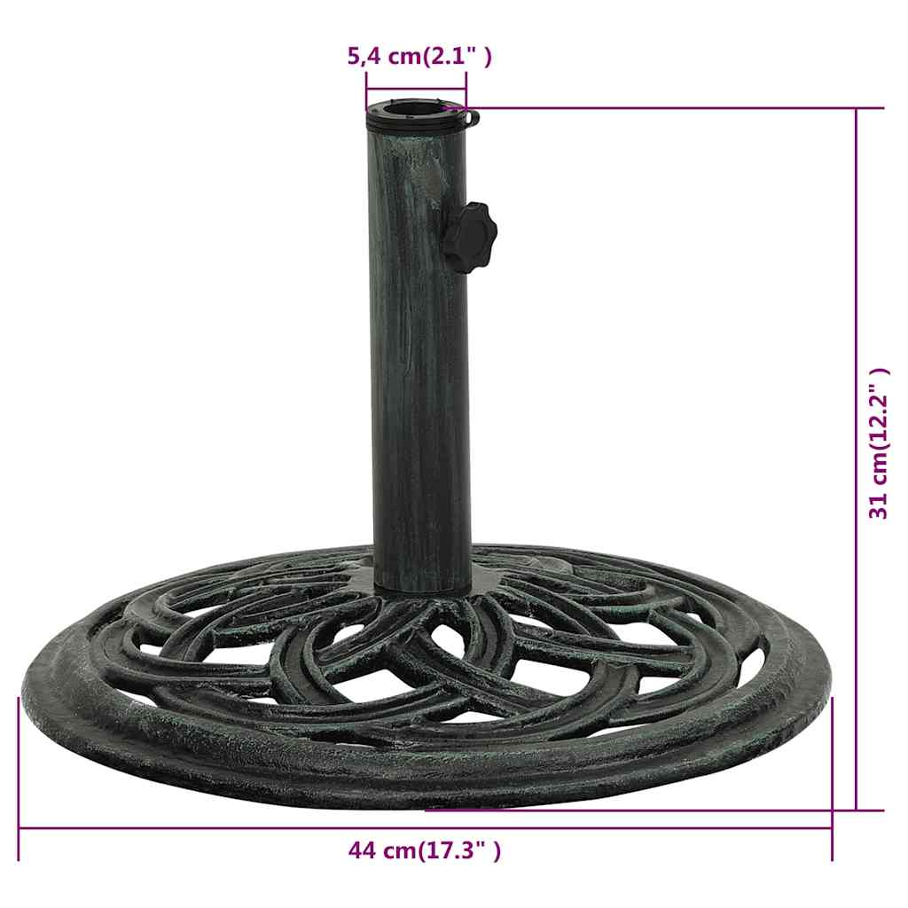 Vidaxl Podstawa Pod Parasol, Zielona, 44X44X31 Cm, Żeliwo