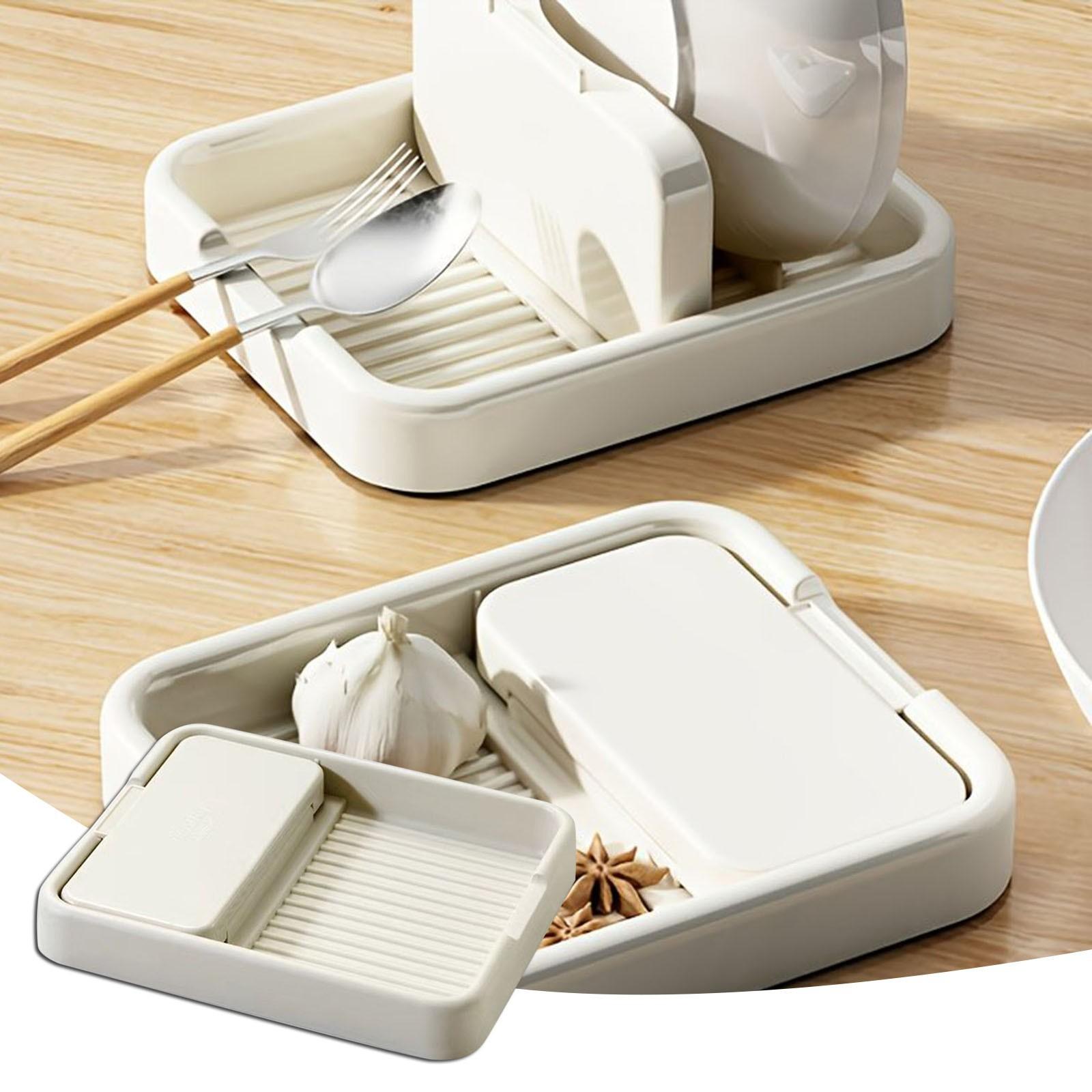 Kitchen Utensil Pot Lid Storage Holder Kitchen Counter Spoon Rest Holder With Lid Cooking Spoon Organizer Shelf Accessories бежевый