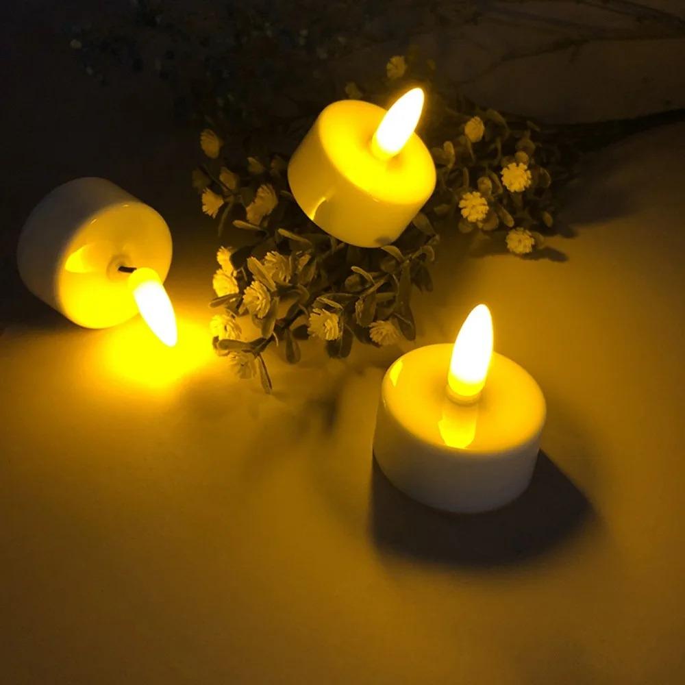 4/6/8/12 PCS Remote Control Christmas LED Candle Light Rechargeable Warm Yellow Electronic Candle Flameless Tea Light Decoration