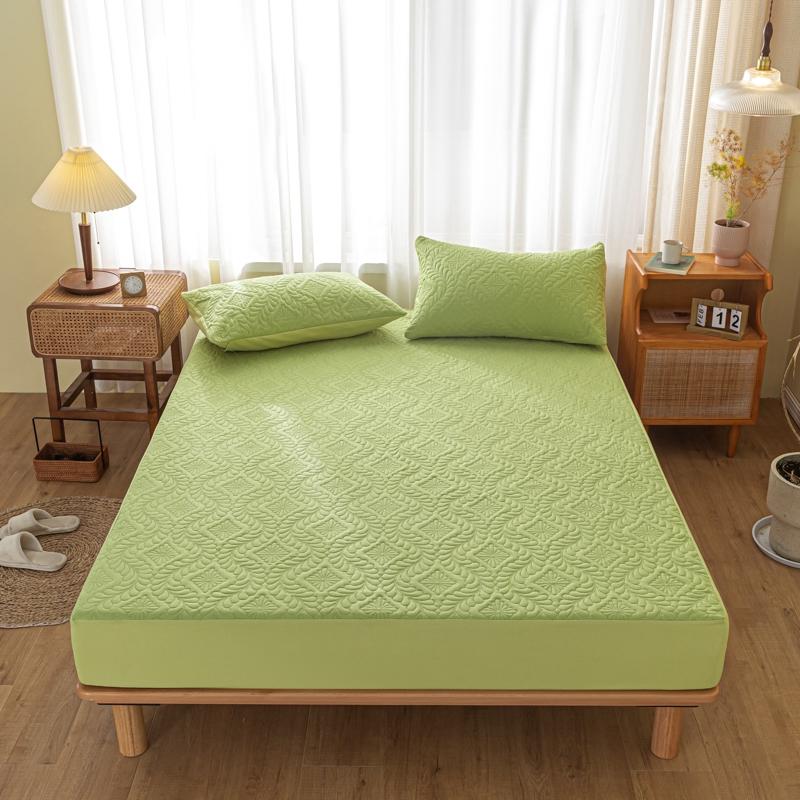 1pc Waterproof Mattress Cover White Color Fitted Sheet with Elastic Band Single/Queen/King Size Mattress Protector