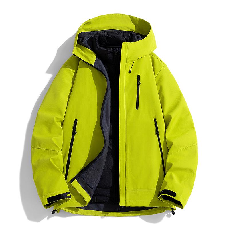 Woodpecker 3-in-1 Down Jacket: Unisex Winter Coat with Removable Liner for Outdoor and Mountaineering.