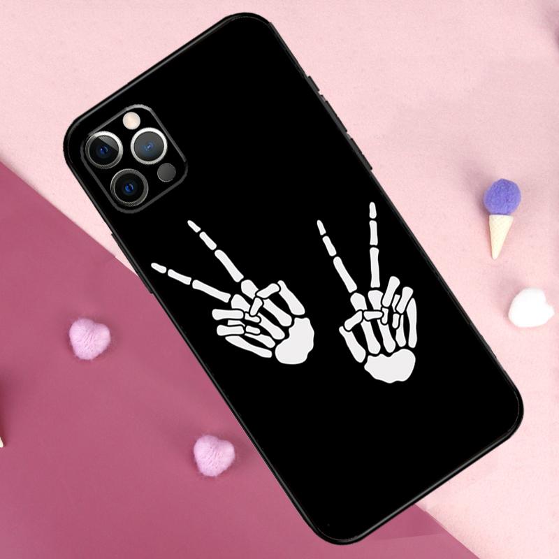Skeleton Middle Finger Phone Case For iPhone 17 Pro Max 11 14 15 16 Pro Max Plus 13 12 Mini 16e 17 Air Back Cover