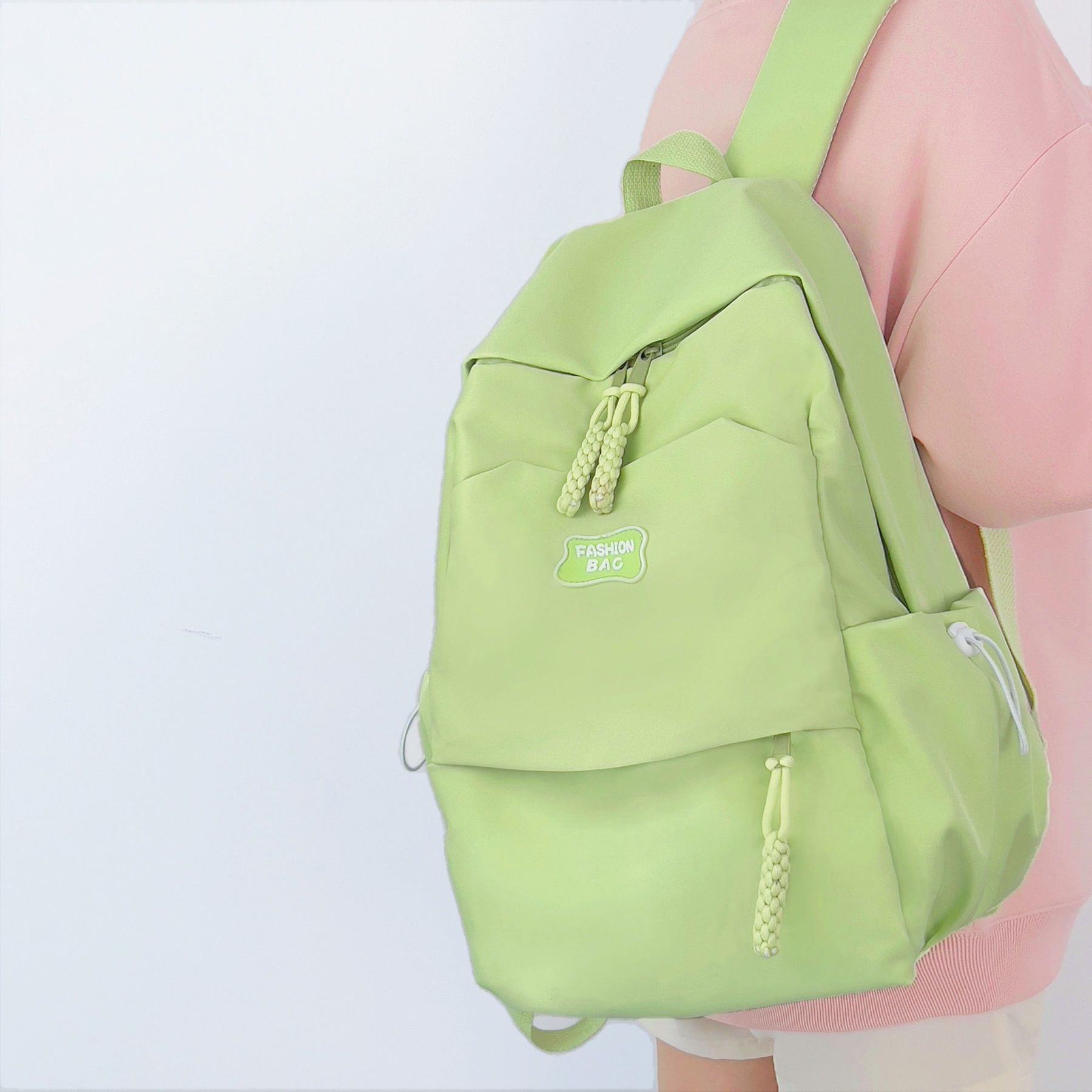 

School bag junior high school girls college students high school students niche large capacity backpack computer travel backpack зелёный