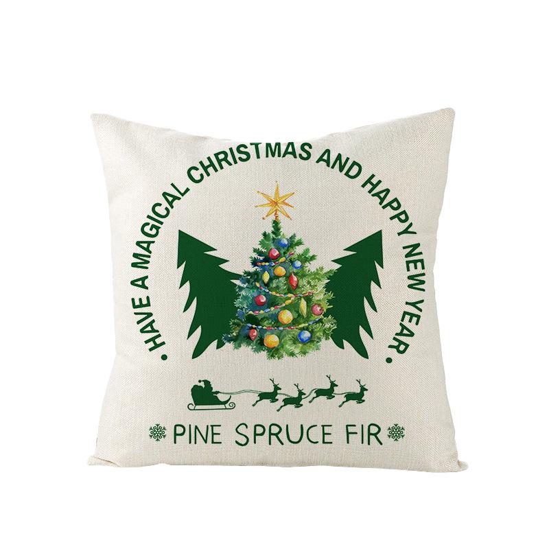 Christmas Pillow Cover for Home Holiday Sofa Bedside Decoration Linen Pillow Cushion Cover