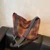 Retro plaid summer bag women's new casual messenger commuter bag college student shoulder tote bag