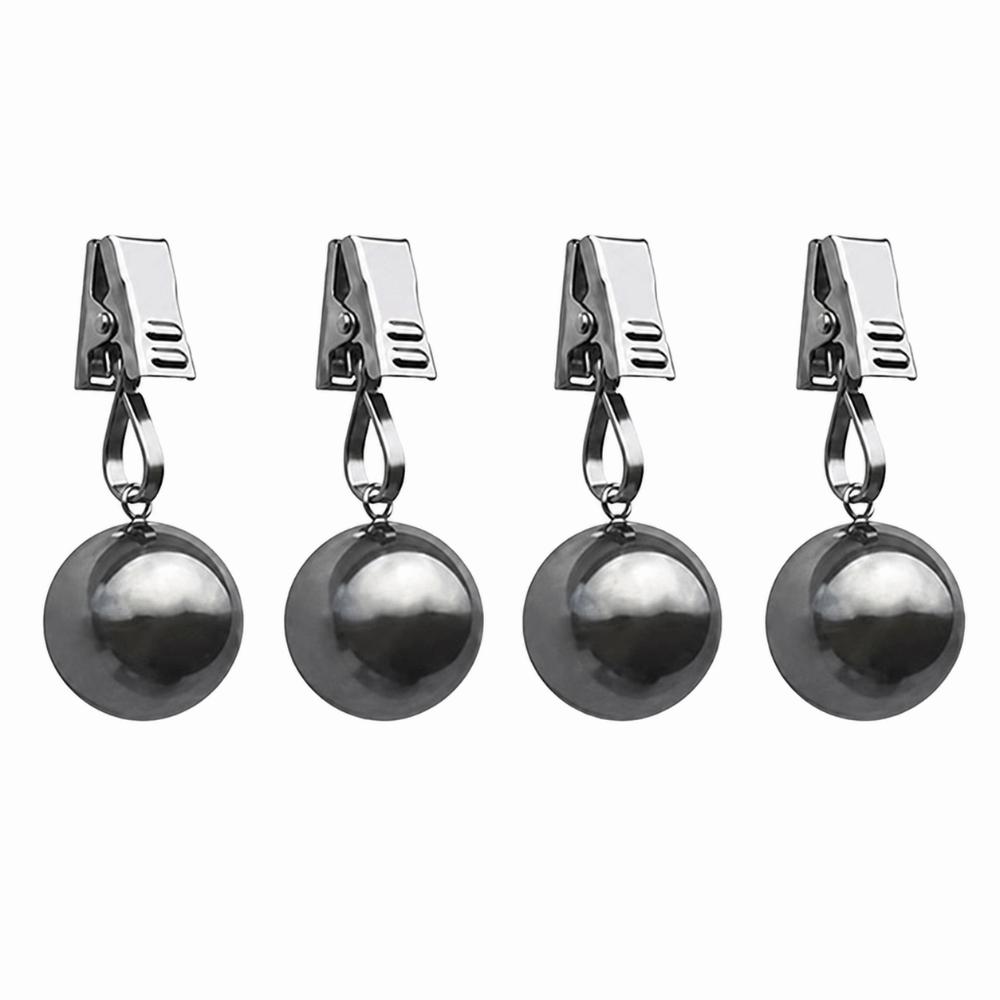 4pcs Windproof Tablecloth Weights Clips Solid Metal Ball Table Cover Pendant Clips  Home Dining