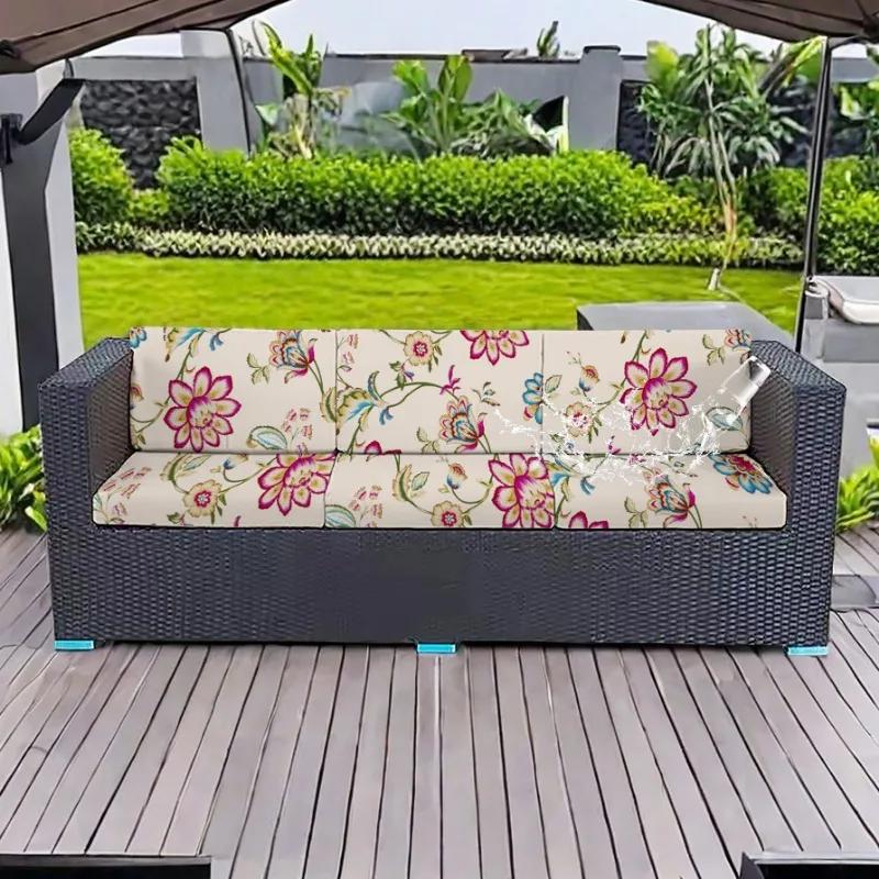 Rutschfeste Outdoor-Sofa-Kissenbezüge mit tropischem Druck, Möbelschutz, Ersatz für einzelne Sitzkissen