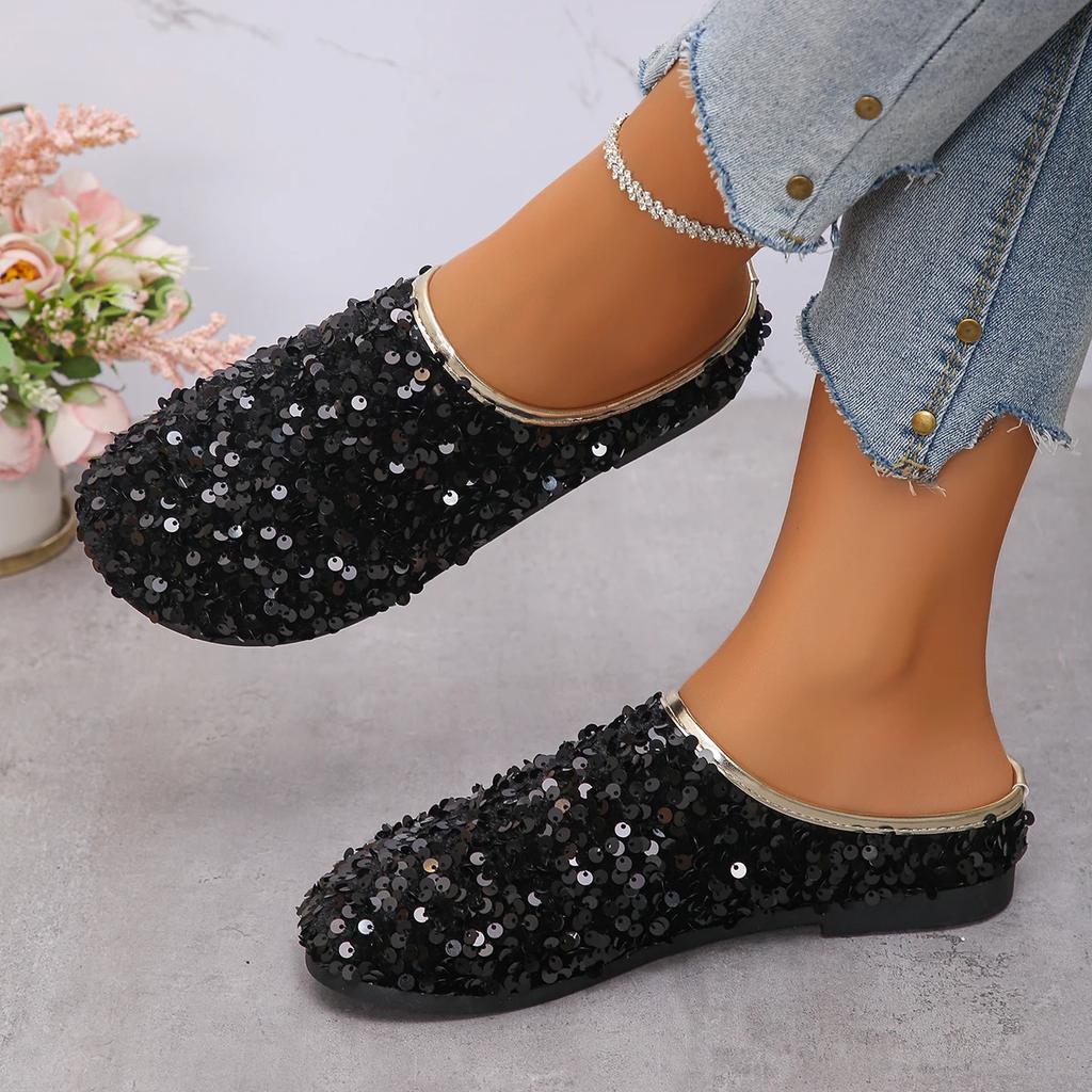 Fashion Women Flats Shoes New Wear Open-Toe Half Outdoor Loafers Women Large Size Soft Bottom Anti-Slip Sneakers Women Zapatos De Mujer