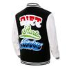 Mens Thick Winter Baseball Jacket With Stand Collar Patchwork Embroidery Fleece Lined Vintage Style
