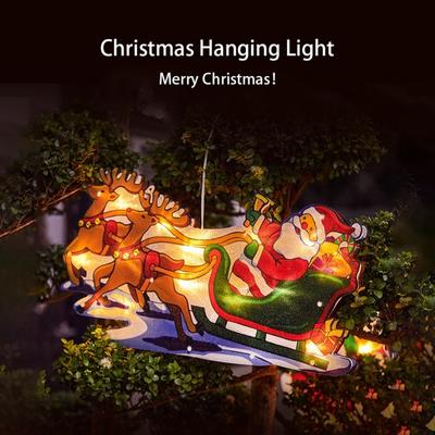 Christmas Led Window Suction Cup Hanging Lamp Elk Santa Snowman Christmas Tree Holiday Lamp Merry Christmas LED Lamps for Home