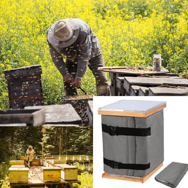Beekeeping Winter Survival Insulated Thermal Blanket Cover Windproof Design 600D Tear Resistant Fabric Rain Snow Defense