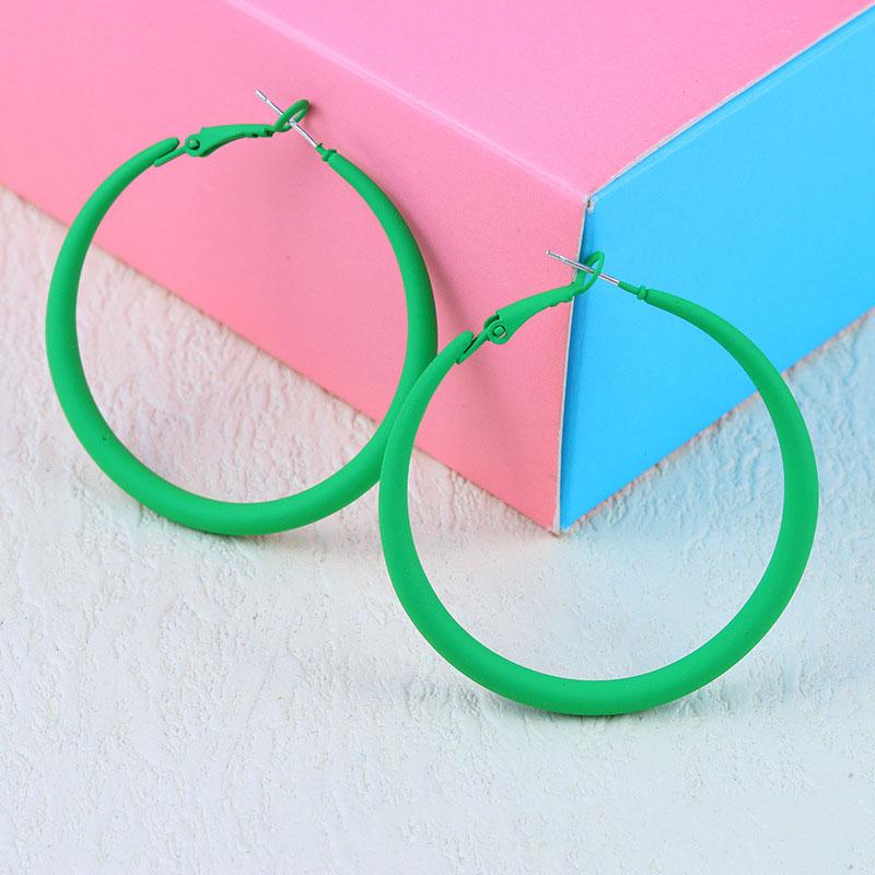 Trend Smooth Hoop Earrings for Women Pink Blue Black Red Korean Sweet Purple Loop Earings 925 Silver Needle