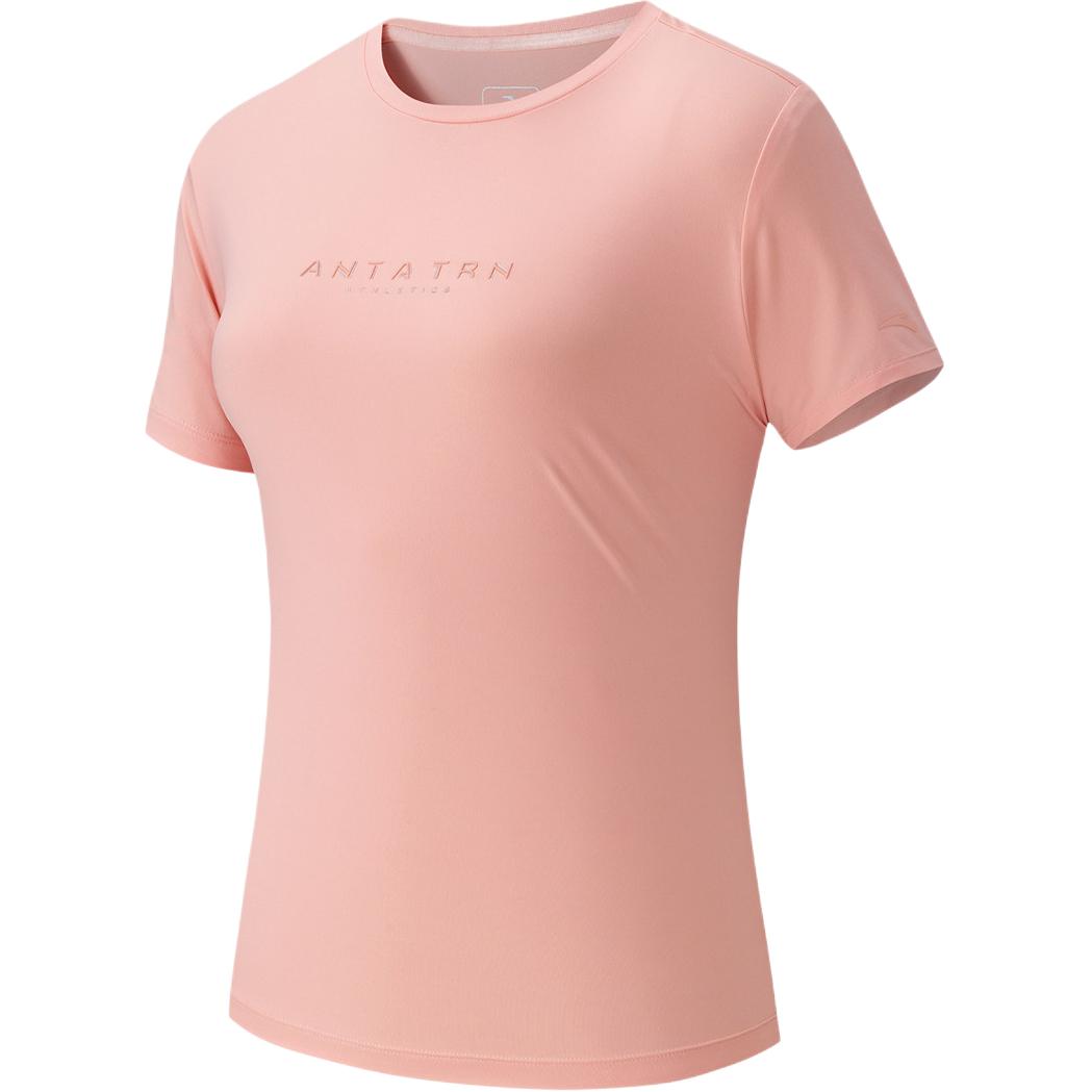 Anta Casual Breathable Letter Round Neck Versatile Short Sleeve T-Shirt Women tops 162627119-5 XS