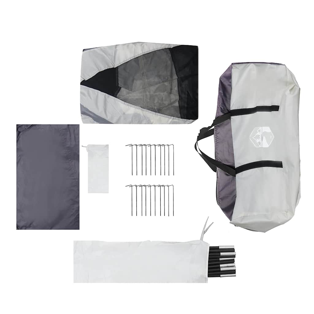Pool Tent with Removable Canopy and Mesh Walls Gray 510 x 510 cm