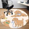 1pc Puppy Playtime Office Round Rug, Non-slip, Soft and Durable Office Rug for Interior Decoration, Perfect for Office, Beautiful Decoration yy2603120