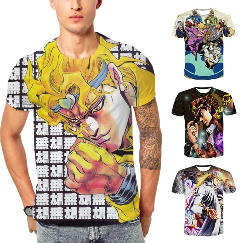 Fashion Anime Characters Graphic T Shirts For Men Summer Trendy Streetwear 3D Printed T-shirts Casual Oversized Crew Neck Tees