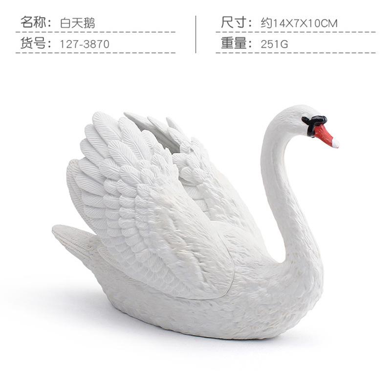 Simulation Wildlife Animal Swan Model Ornament Children S Educational Farm Poultry White Swan And Black Swan Desktop Decorations