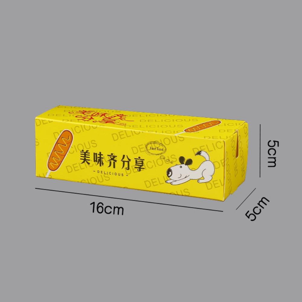100PCS Boat Shape Sausage Tray Paperboard Takeaway Container Hot Dog Packaging Box Catering Use