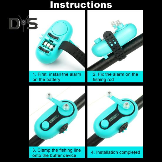 Elektronischer Angelbissalarm, Summerlicht, verstellbarer Gurt, 80 dB, Nachtalarm für Angelruten, lichtempfindliche elektronische Bissanzeiger, Schlagsensorlampe