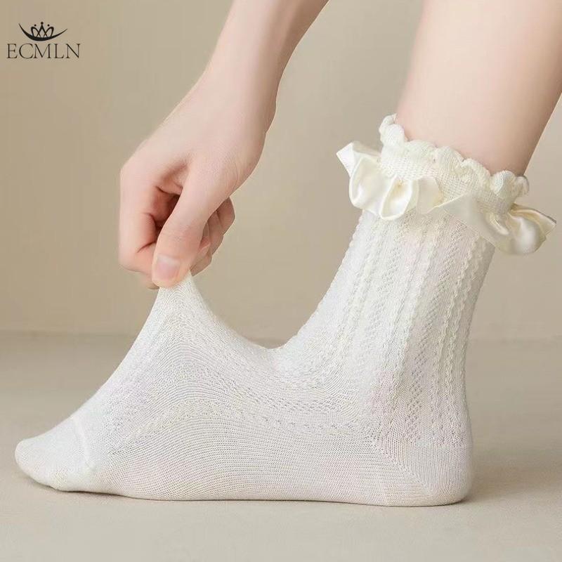 Women's Lace Ankle Socks Ruffle Frilly Socks Mesh Lace Loose Socks Slouch Socks Ankle High Socks for Women