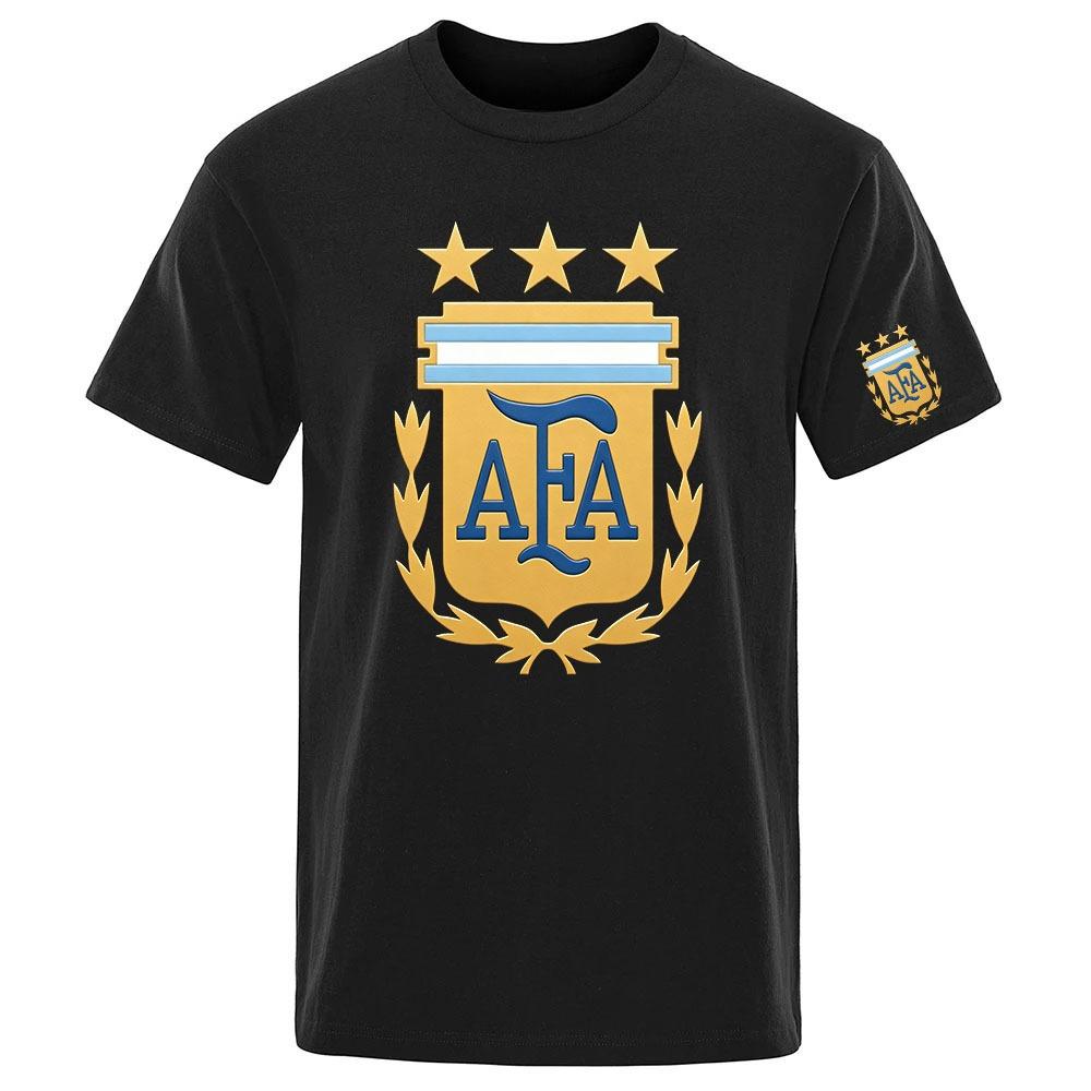 2026 Argentina Afa 3star Football Tshirt Soccer Fan Crest Logo Chest Sleeve Print Unisex Sports Short Sleeve Tee