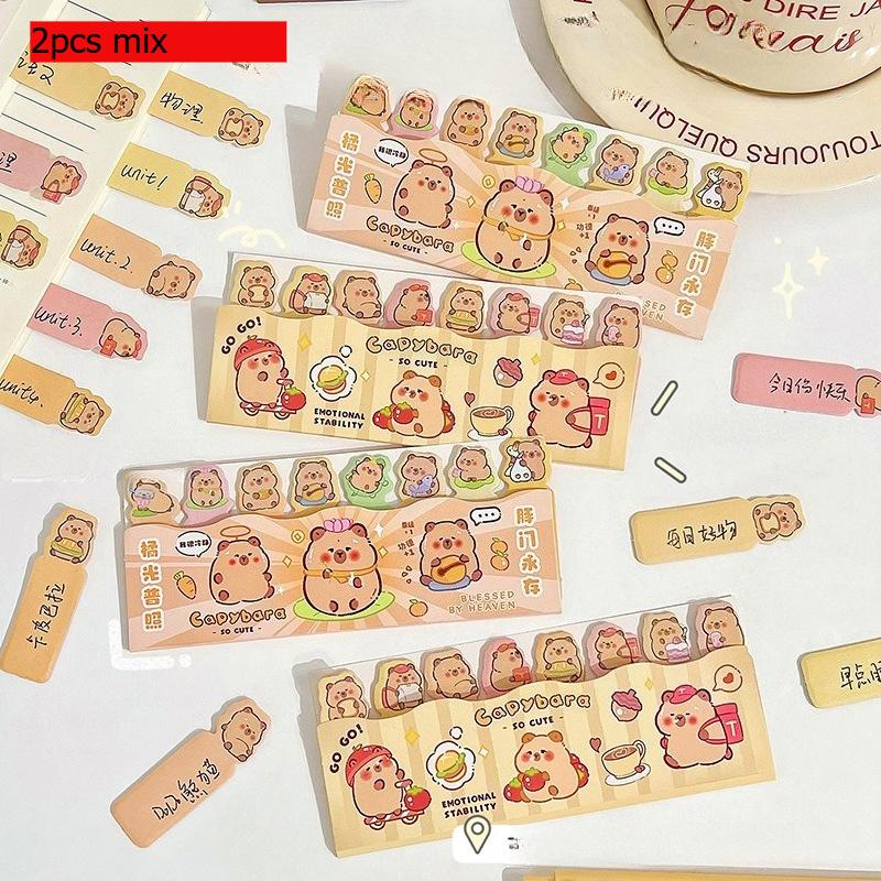 Kapibara Notes Cute Rows and N Times Gift Sticky Cartoon Capybara Index Message Memo Pad Kawai Stationery Office School Supplies