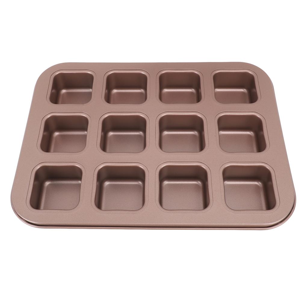 12 Grids Divided Brownie Pan Carbon Steel Easy To Clean Rectangular Baking Mold Pan for Toast Bread Cake