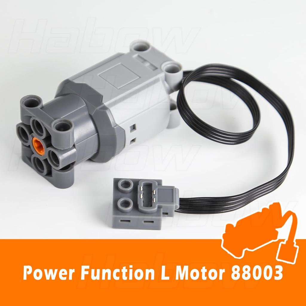 Habow Technic Power Functions Compatible with Lego Motor MOC Technic Parts L-Motor-88003 (3 Pieces)