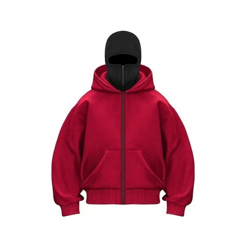 Fashionable Autumn Solid Color Zipper Hooded Long-sleeved Sweatshirt Jacket Men's Double Hood Autumn and Winter Versatile Tops