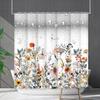 Bathroom Curtain Waterproof Shower Curtain Digital Printing Water Droplets Plant Diffuse Non-Punching Toilet Partition Curtain Shower Cloth