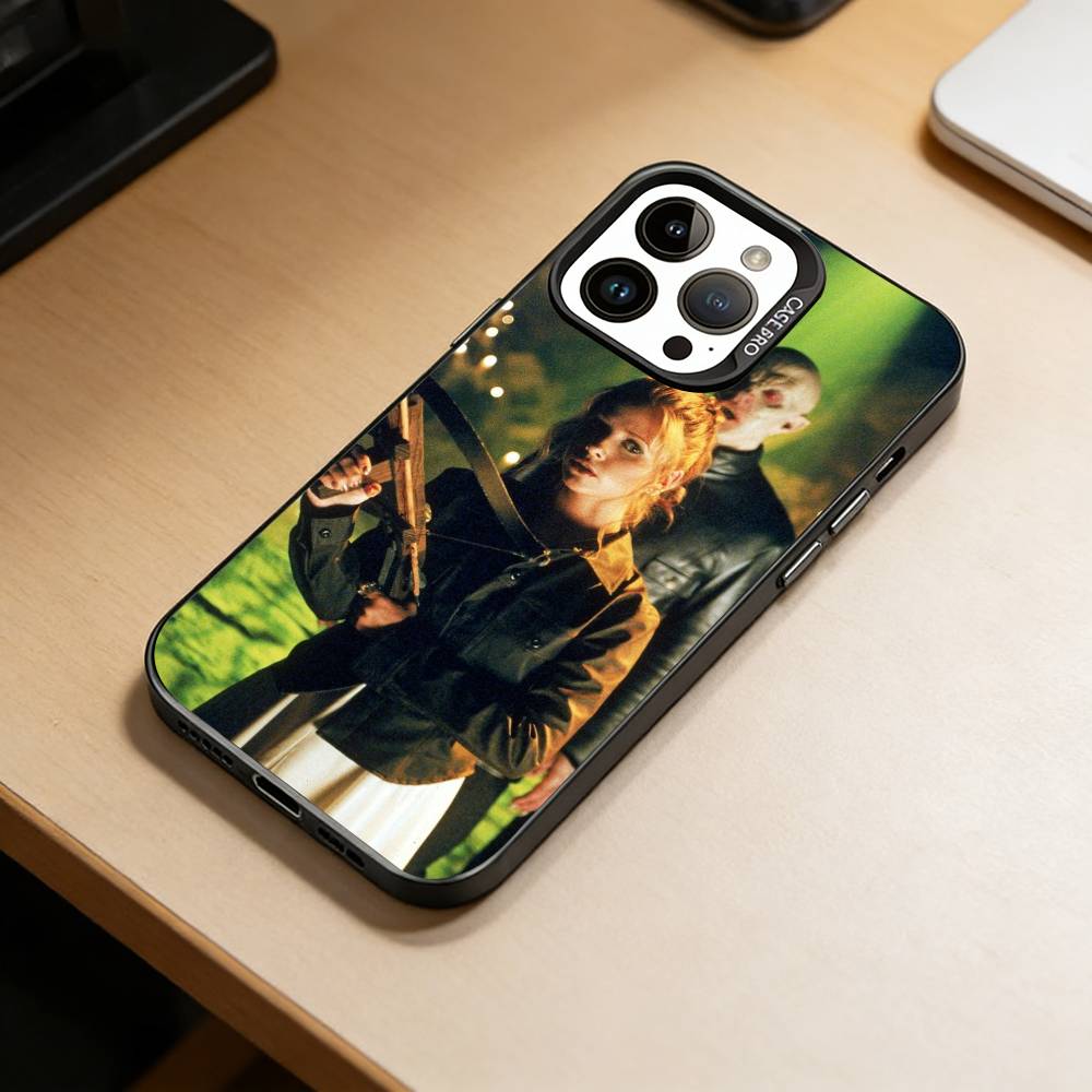 

Movie Buffy Phone Case For iPhone 17,16,15,14,13,12,11 Plus,Pro Max,XS,Colored Silver Plated Inside Cover iPhone14Pro
