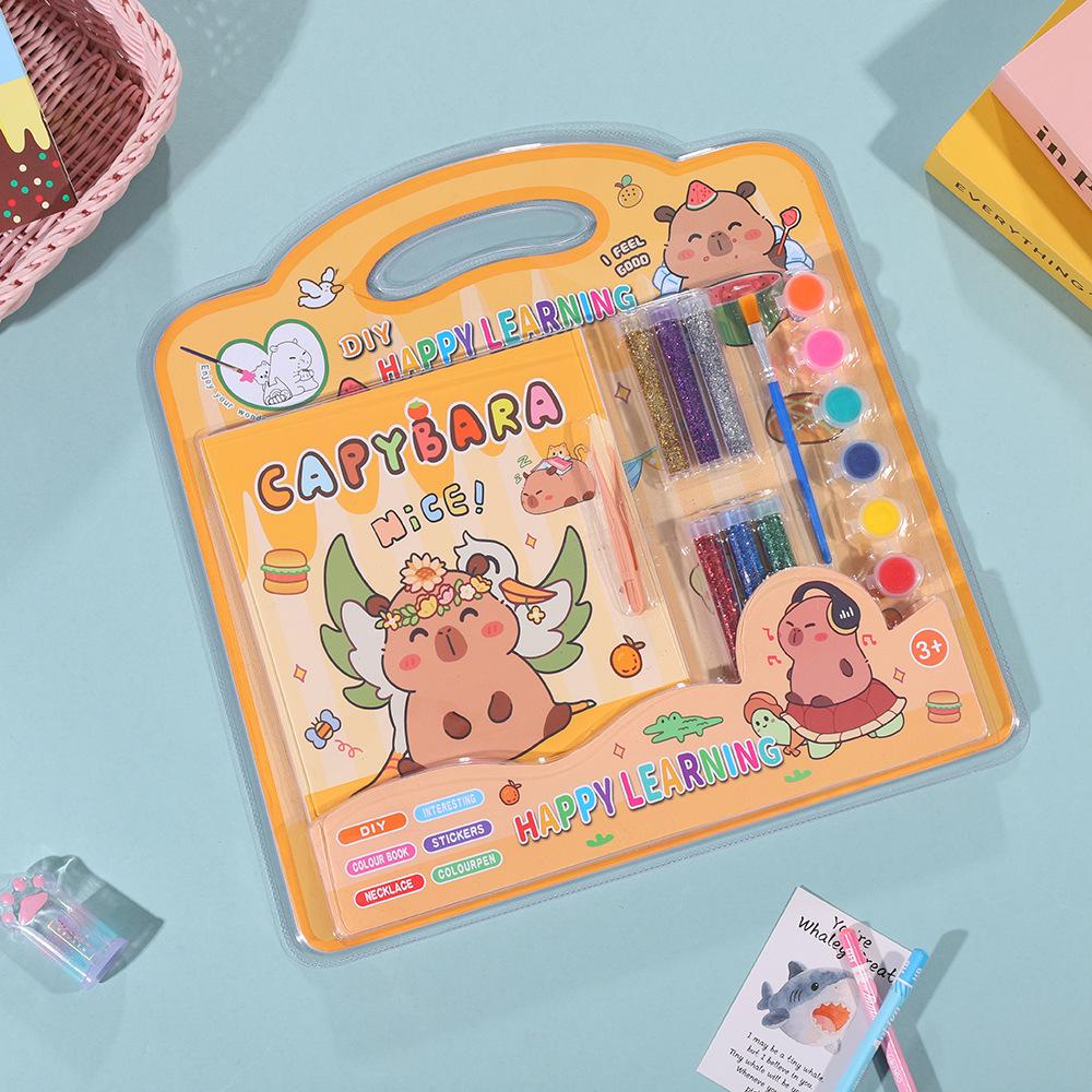 KPOP Witch Group DIY Coloring & Glitter Makeup Book with Sanrio Watercolor Set