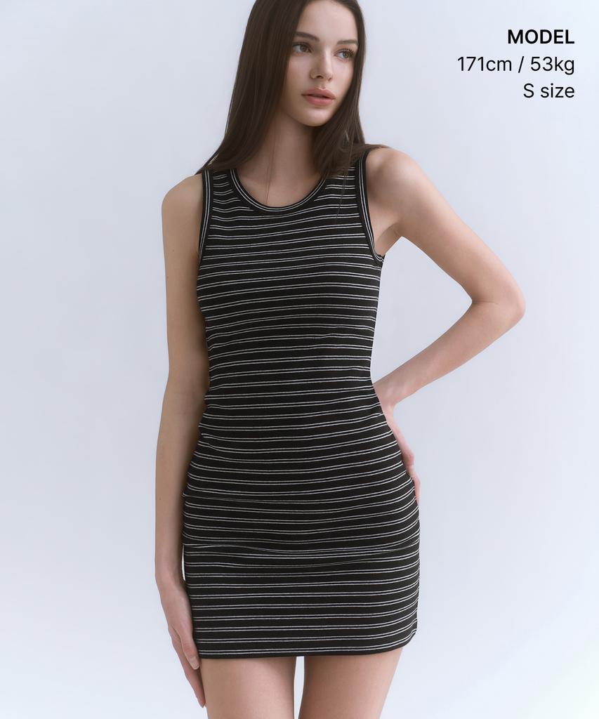 Musinsa Standard Woman Women'S Striped Tank Dress [Black]