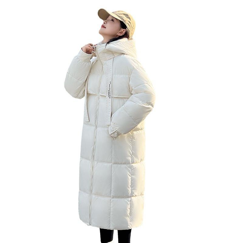 Winter new women's down cotton clothes thickened warm hooded A version regular hip-wrapped warm jacket