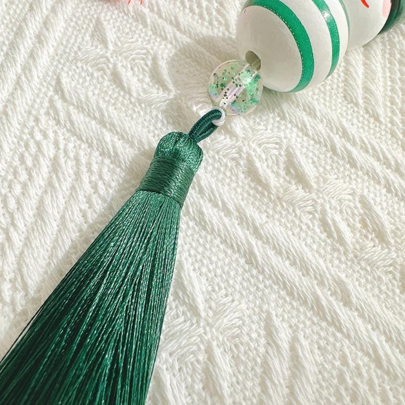 Christmas Theme Phone Lanyard Puppet Pendant Strap Detachable Beaded Phone Chain Keyring Portable Accessory for Women