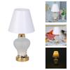 Bedroom White Table Lamp Miniature Furniture Model Doll Houses Accessory Realistic Lighting Toy Playset 1:12